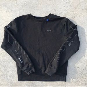 Off-white Diagonal Unfinished Sweatshirt Crewneck